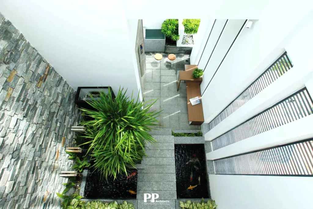 không gian sống xanh cho villa cao cấp với cây xanh, thông gió và ánh sáng tự nhiên hài hòa