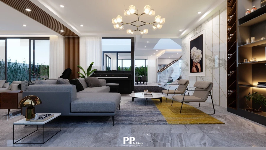 Phòng tắm villa xanh Nha Trang với ánh sáng tự nhiên và tầm nhìn hướng biển