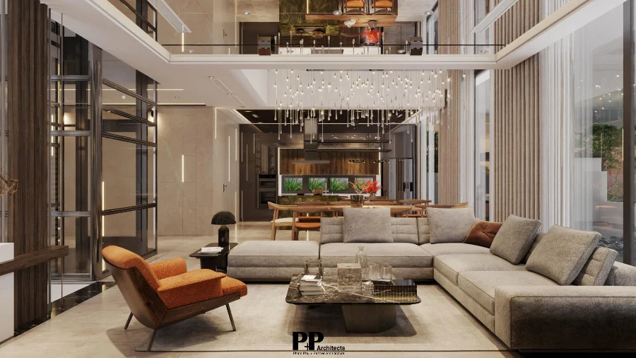 Giếng trời villa xanh 2026: Khi nào nên thực hiện? 3 Thiết kế giếng trời villa xanh kết nối phòng khách, bếp và tầng lửng thông thoáng