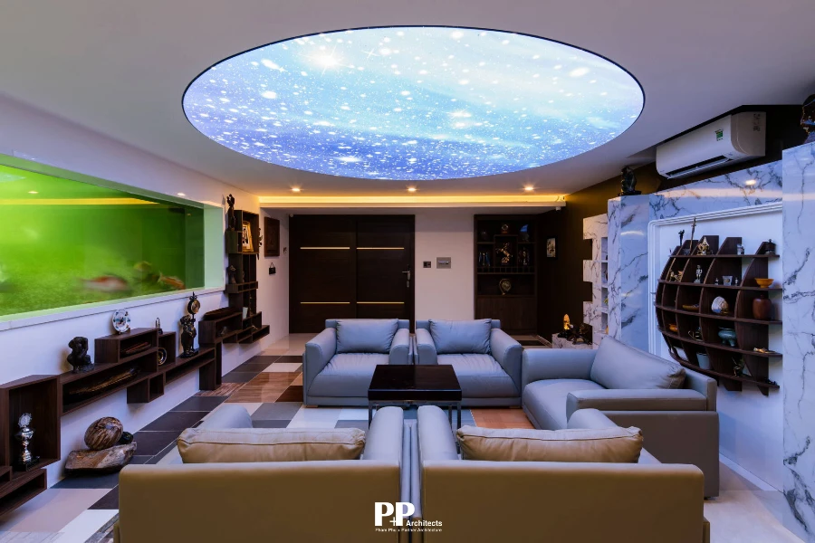 Thiết Kế Kiến Trúc Villa Xanh Nha Trang: Bền bỉ trước khi hậu đặc thù của địa phương 3 Thiết kế kiến trúc villa xanh Nha Trang với phòng giải trí hiện đại và ánh sáng trần độc đáo