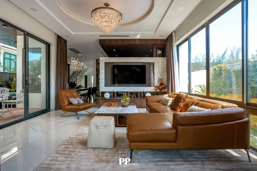 Thiết kế villa xanh hiện đại với sân vườn thoáng mát