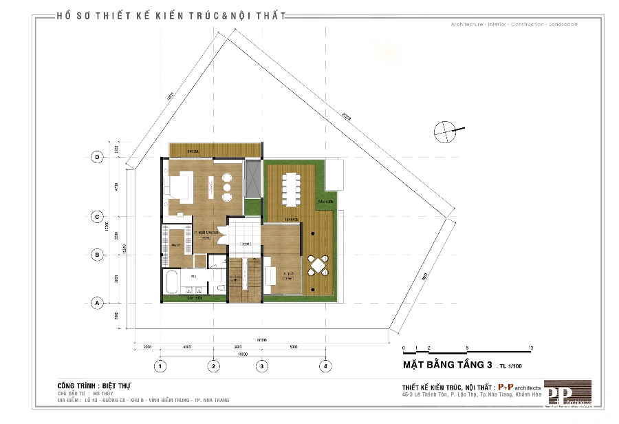 thiết kế villa xanh Nha Trang với bản vẽ mặt bằng tối ưu công năng