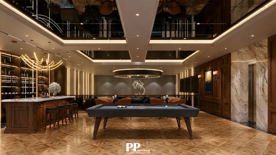 Thiết Kế Căn Hộ Dịch Vụ Ven Biển Tại Nha Trang với khu giải trí, quầy bar và nội thất sang trọng