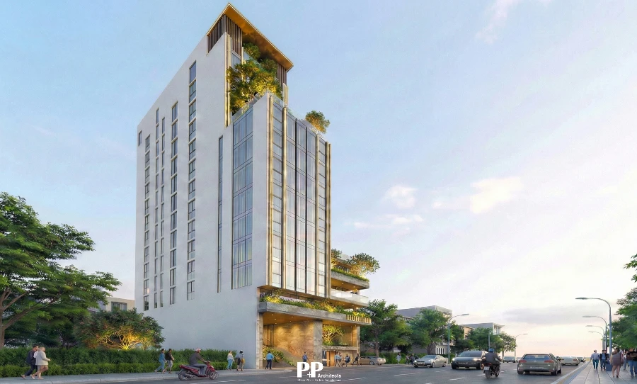 Công Ty Thiết Kế Villa Tại Nha Trang: 10 Tiêu Chí Kinh Nghiệm Được Đo Bằng Giá Trị Của Công Trình 4 Công ty thiết kế villa tại Nha Trang Kiến Trúc PP với phương án kiến trúc khách sạn cao tầng hiện đại