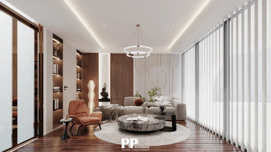 Thiết Kế Villa Nha Trang Uy Tín: 7 Giá Trị Tạo Nên Một Công Trình Có Chiều Sâu 3 Thiết kế phòng sinh hoạt villa Nha Trang với ánh sáng tự nhiên và nội thất tinh tế