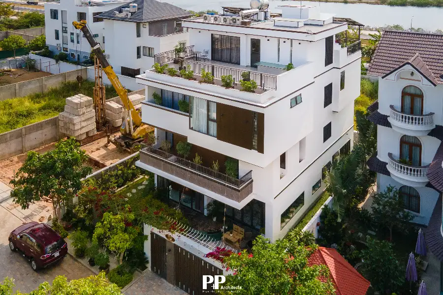 Công ty thiết kế villa Nha Trang công trình thực tế: 7 tiêu chí đánh giá năng lực 3 Công ty thiết kế villa Nha Trang công trình thực tế với hình khối biệt thự nhiều tầng