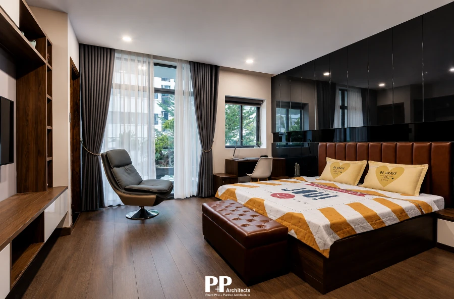 Kiến trúc sư Nha Trang: 7 tiêu chí đánh giá trước khi lựa chọn 11 Kiến trúc sư Nha Trang với thiết kế phòng ngủ hiện đại và hệ tủ âm tường