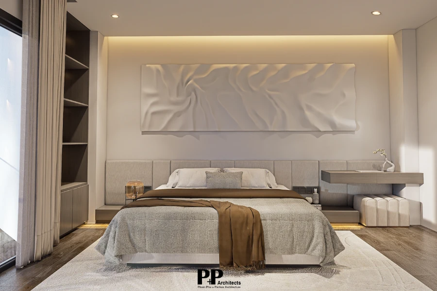 Mặt bằng thiết kế villa biệt thự Nha Trang: 7 nguyên tắc để không gian rộng nhưng không rời rạc 9 Mặt bằng thiết kế villa biệt thự Nha Trang với không gian phòng ngủ có tỷ lệ và khoảng mở hợp lý