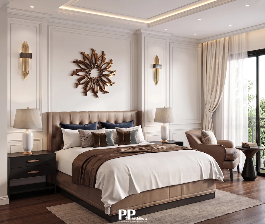 Thiết kế căn hộ dịch vụ xanh Đà Lạt: 7 yếu tố cần biết 10 Thiết kế căn hộ dịch vụ xanh Đà Lạt với không gian phòng ngủ có khu vực thư giãn cạnh cửa sổ